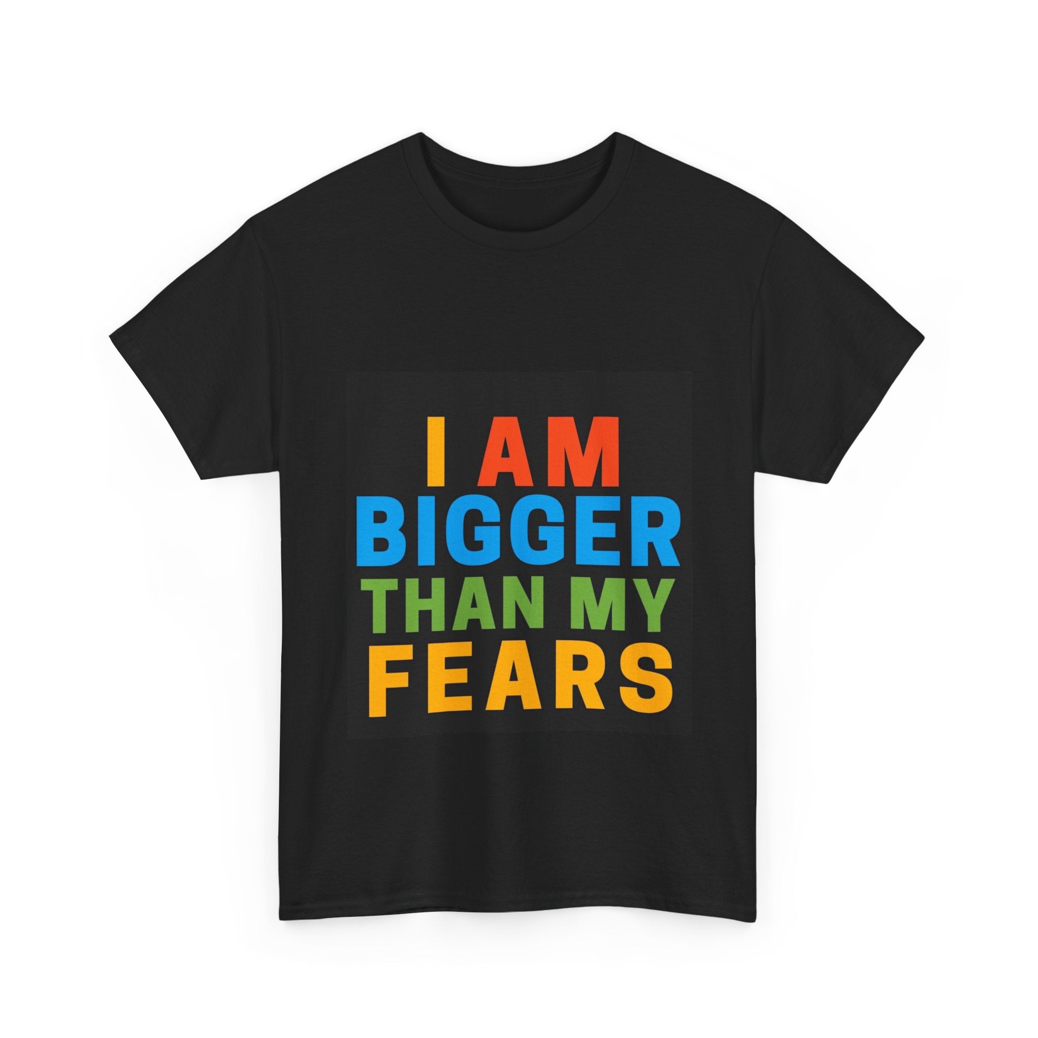 Inspirational Tee – “I Am Bigger Than My Fears” Motivational Cotton T‑Shirt (Everyday Healing)