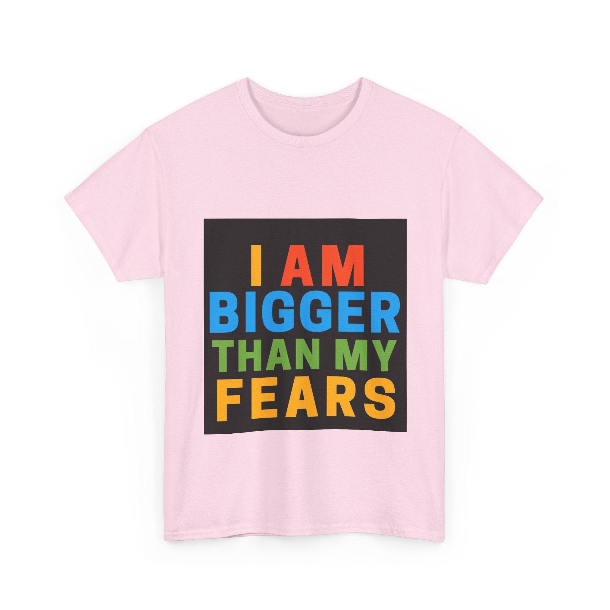 Inspirational Tee – “I Am Bigger Than My Fears” Motivational Cotton T‑Shirt (Everyday Healing)