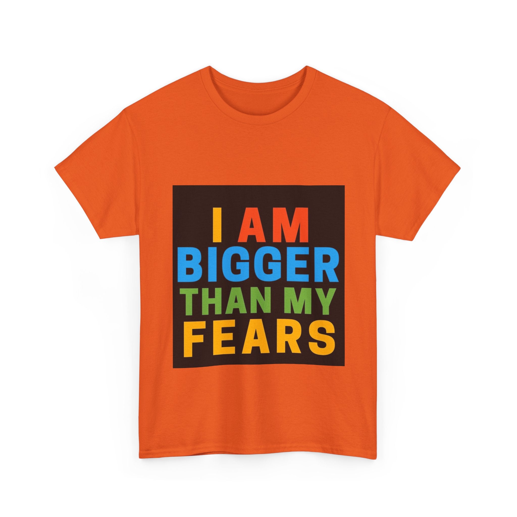 Inspirational Tee – “I Am Bigger Than My Fears” Motivational Cotton T‑Shirt (Everyday Healing)