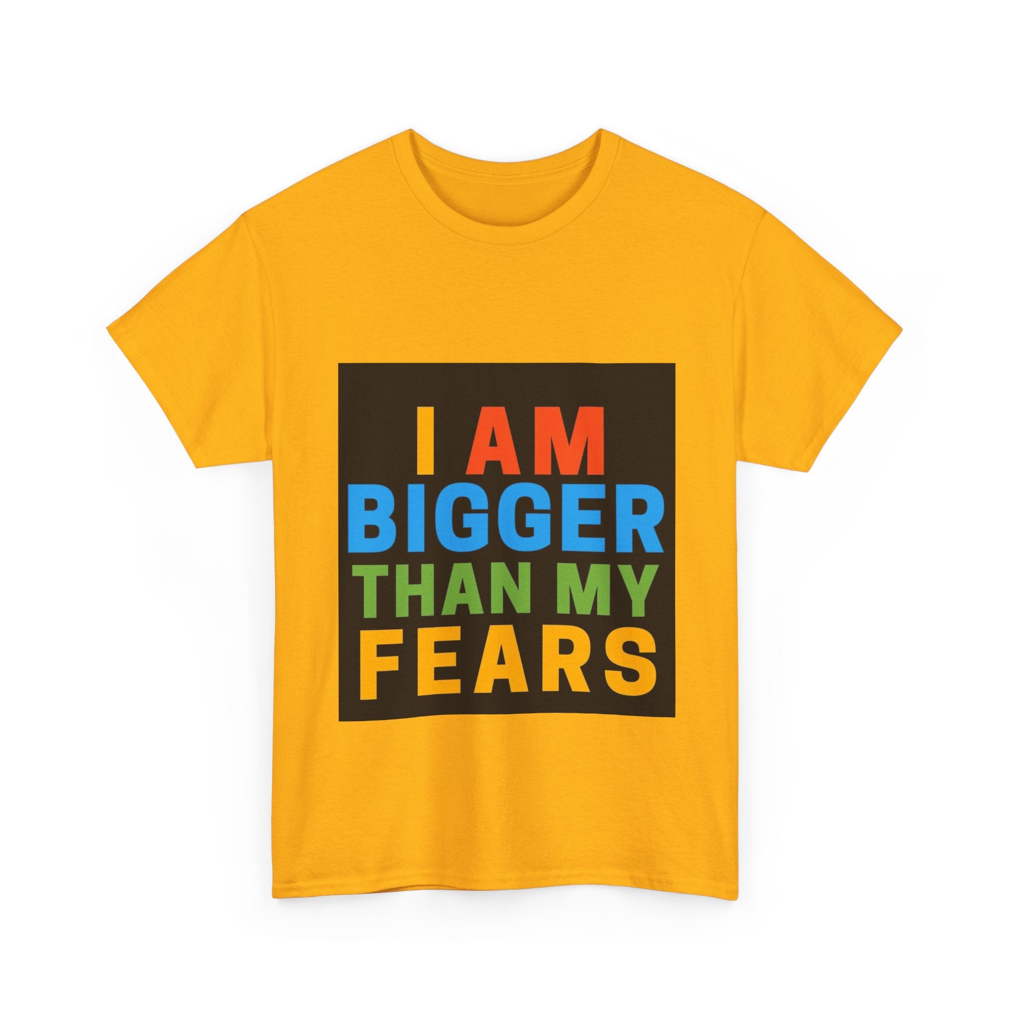 Inspirational Tee – “I Am Bigger Than My Fears” Motivational Cotton T‑Shirt (Everyday Healing)