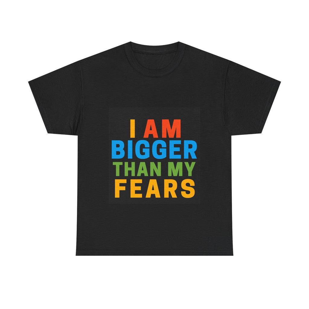 Inspirational Tee – “I Am Bigger Than My Fears” Motivational Cotton T‑Shirt (Everyday Healing)
