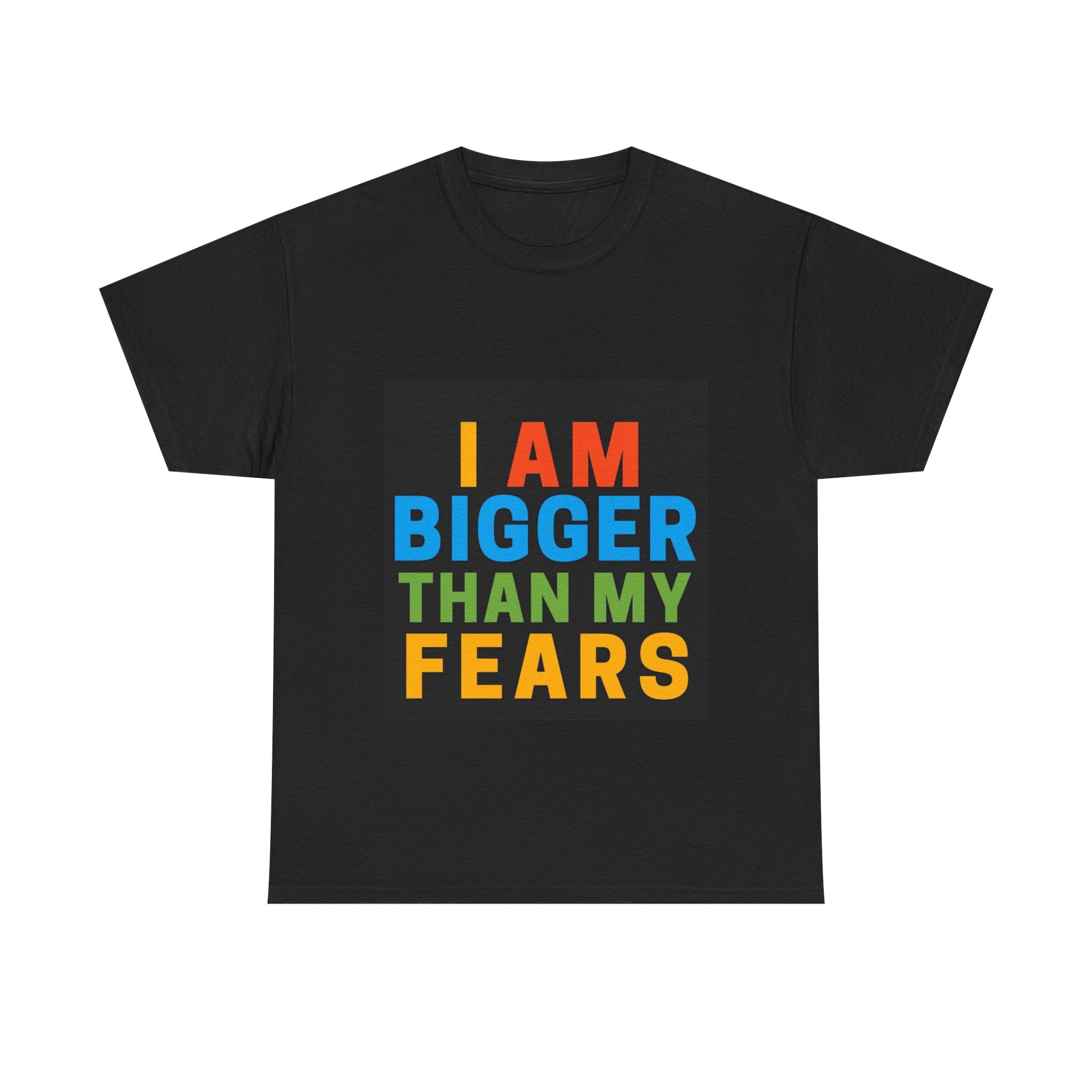 Inspirational Tee – “I Am Bigger Than My Fears” Motivational Cotton T‑Shirt (Everyday Healing)
