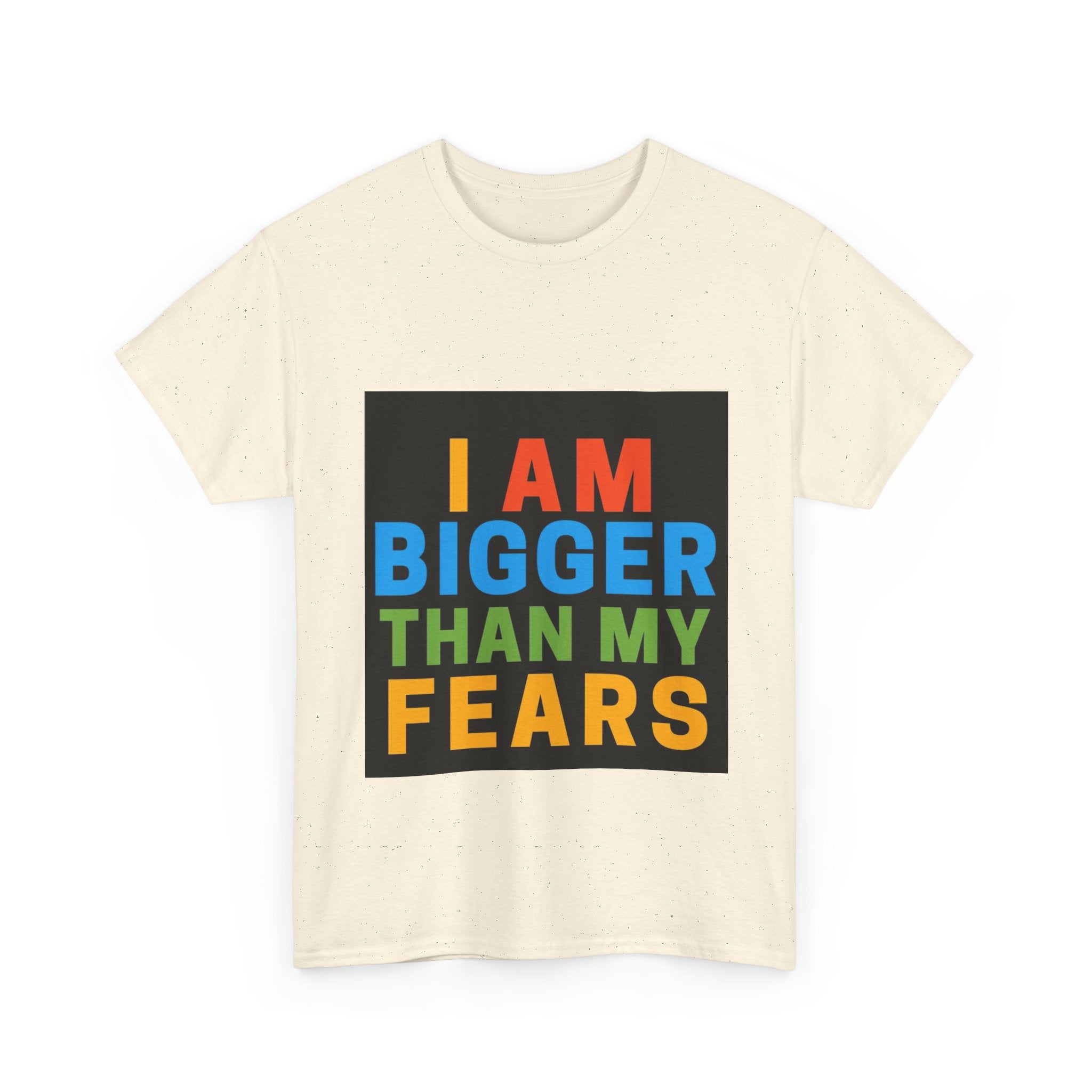 Inspirational Tee – “I Am Bigger Than My Fears” Motivational Cotton T‑Shirt (Everyday Healing)