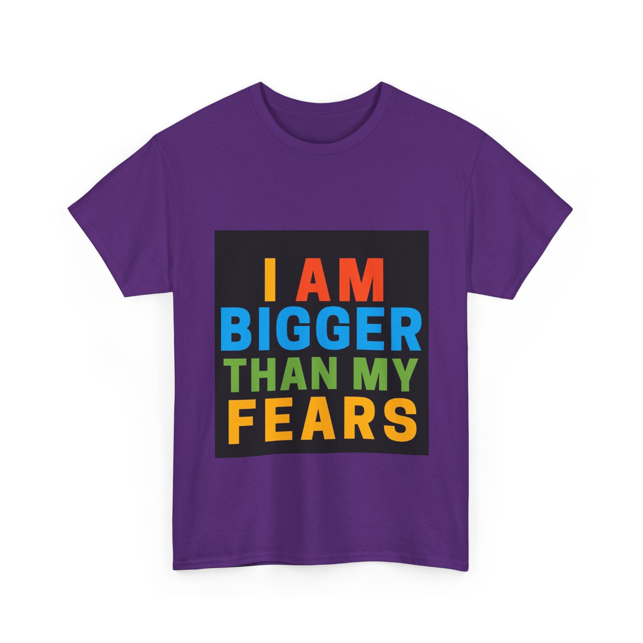 Inspirational Tee – “I Am Bigger Than My Fears” Motivational Cotton T‑Shirt (Everyday Healing)