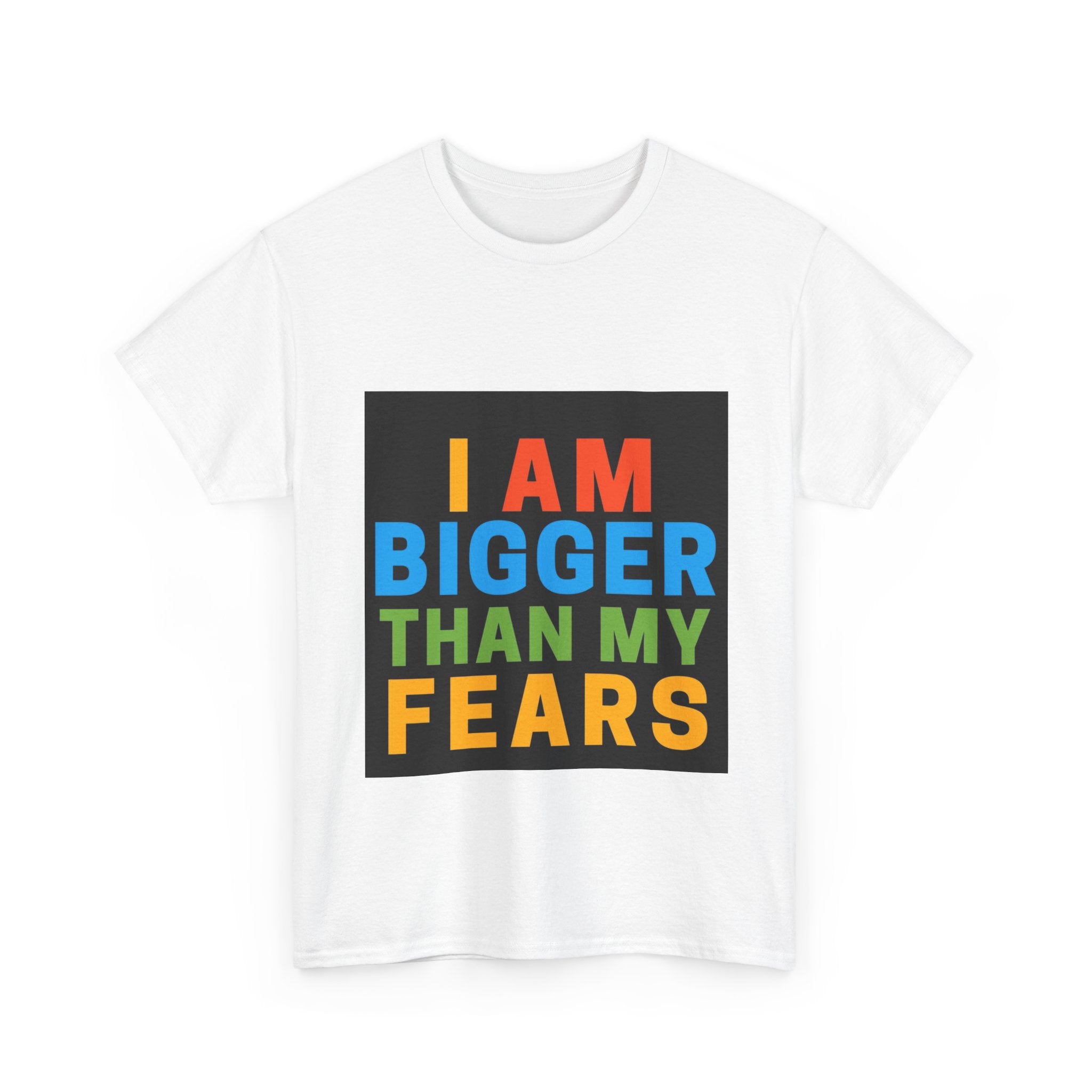 Inspirational Tee – “I Am Bigger Than My Fears” Motivational Cotton T‑Shirt (Everyday Healing)
