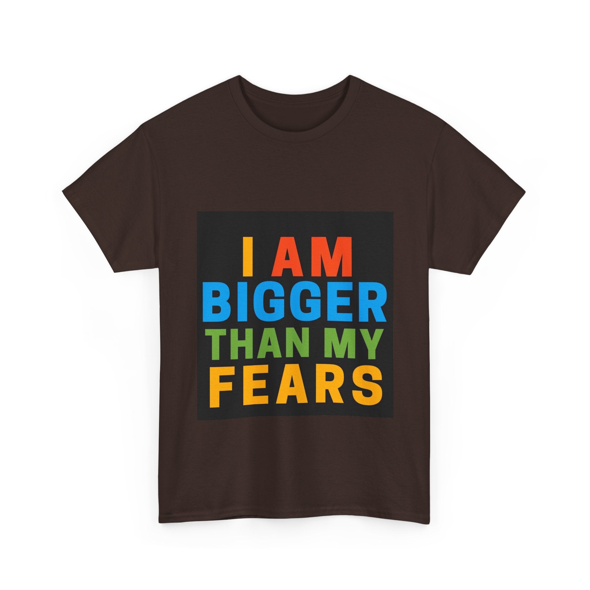 Inspirational Tee – “I Am Bigger Than My Fears” Motivational Cotton T‑Shirt (Everyday Healing)
