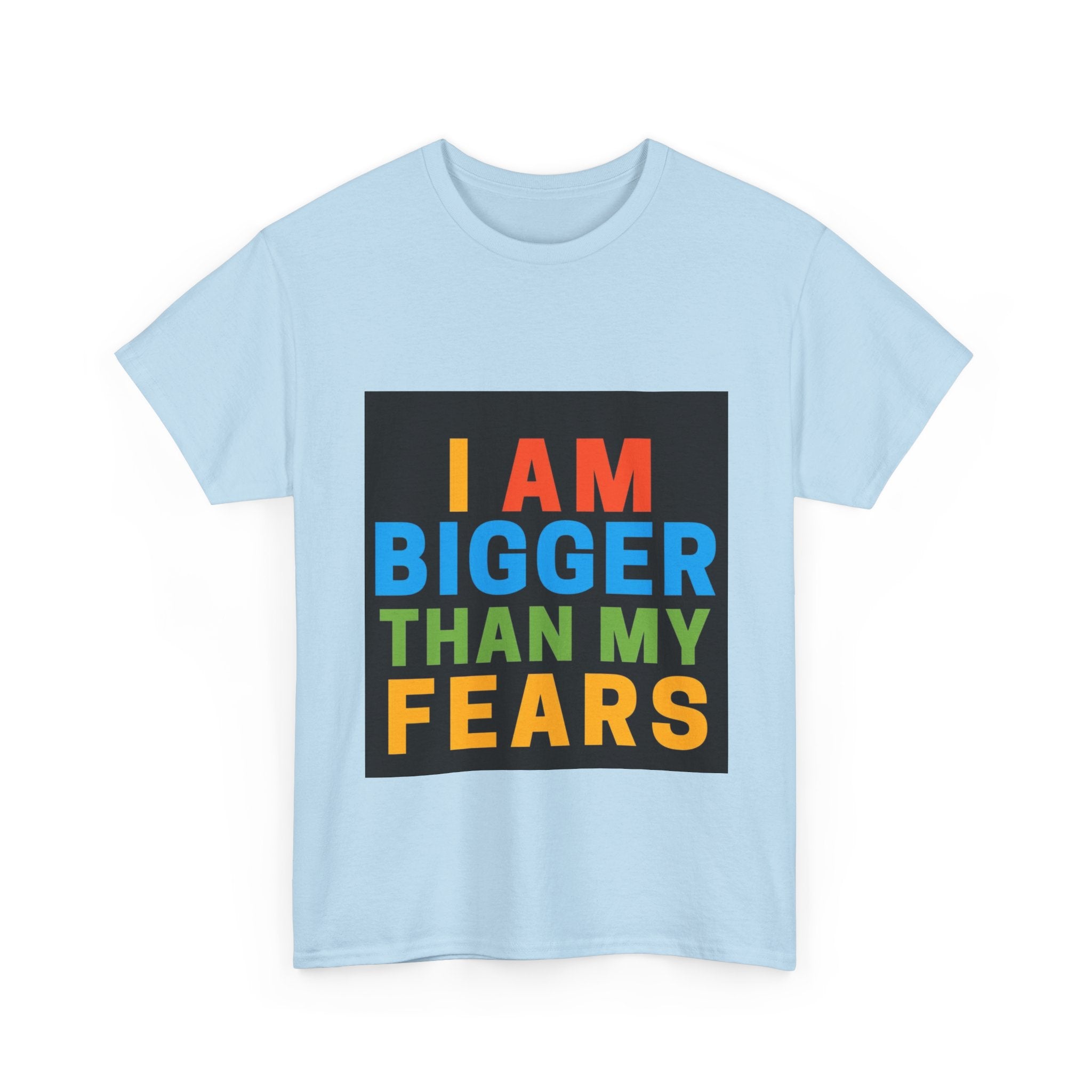 Inspirational Tee – “I Am Bigger Than My Fears” Motivational Cotton T‑Shirt (Everyday Healing)