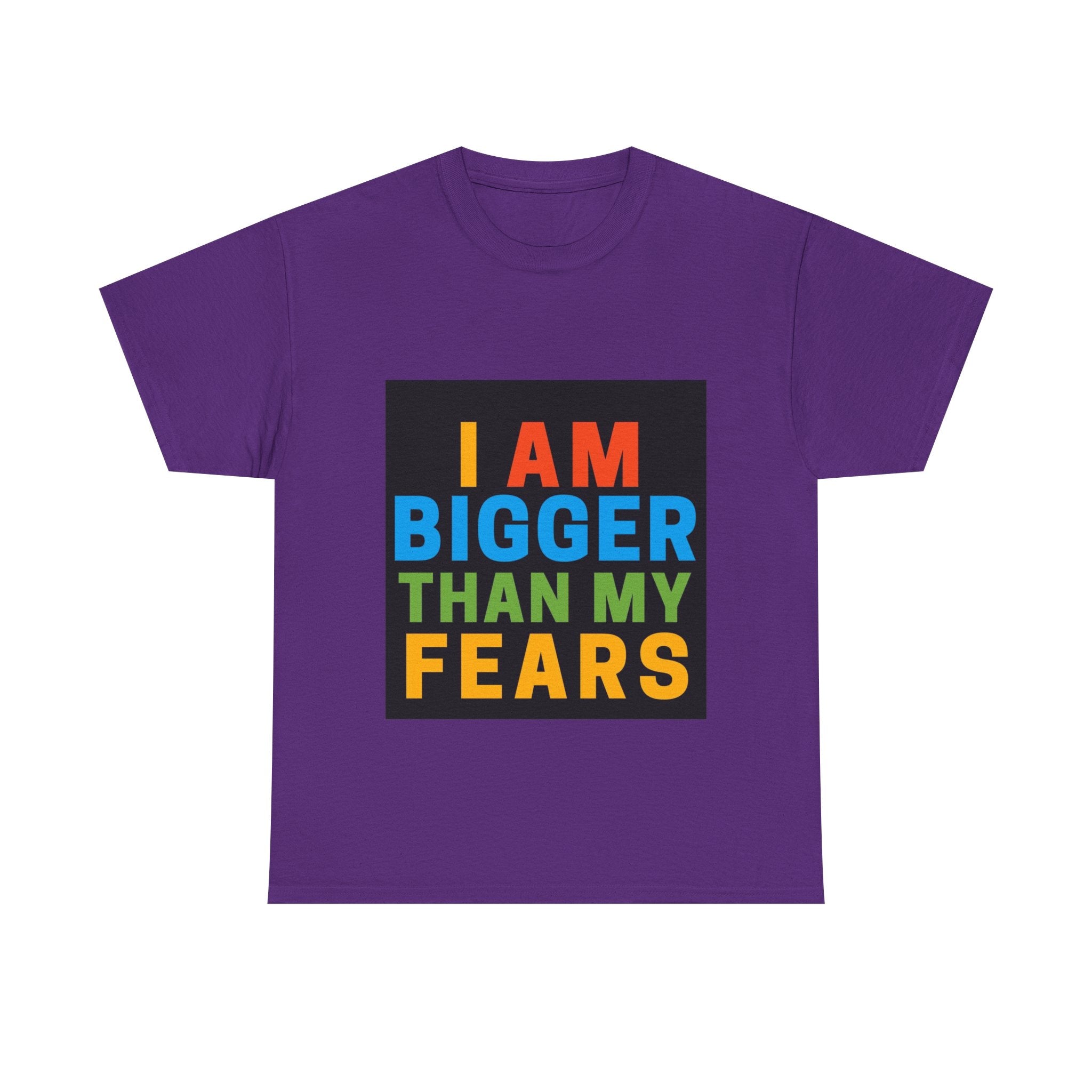 Inspirational Tee – “I Am Bigger Than My Fears” Motivational Cotton T‑Shirt (Everyday Healing)