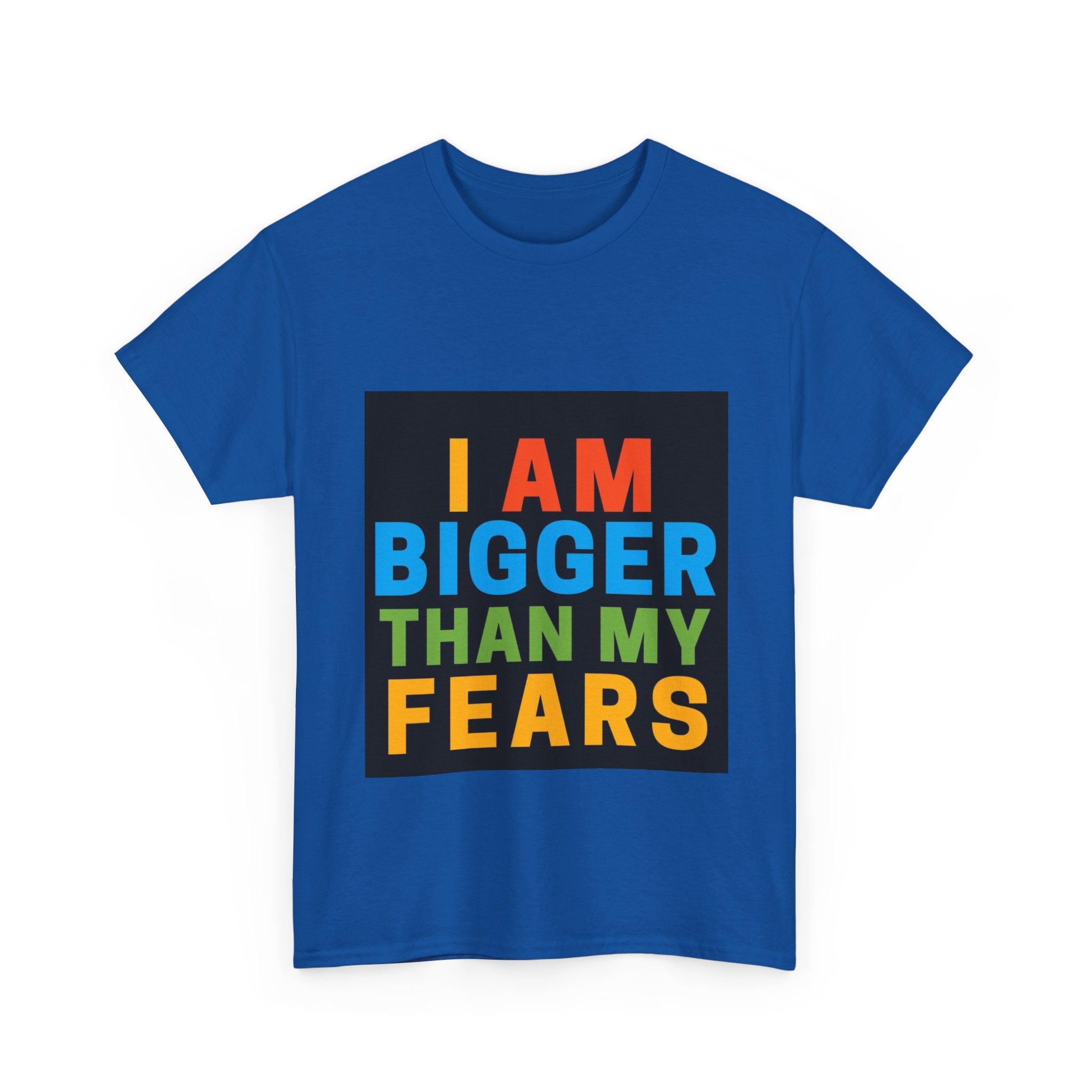 Inspirational Tee – “I Am Bigger Than My Fears” Motivational Cotton T‑Shirt (Everyday Healing)