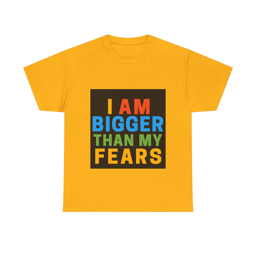 Inspirational Tee – “I Am Bigger Than My Fears” Motivational Cotton T‑Shirt (Everyday Healing)