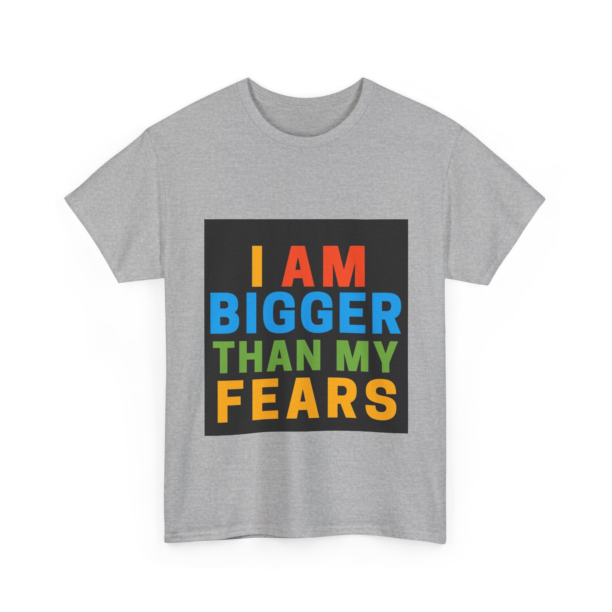 Inspirational Tee – “I Am Bigger Than My Fears” Motivational Cotton T‑Shirt (Everyday Healing)