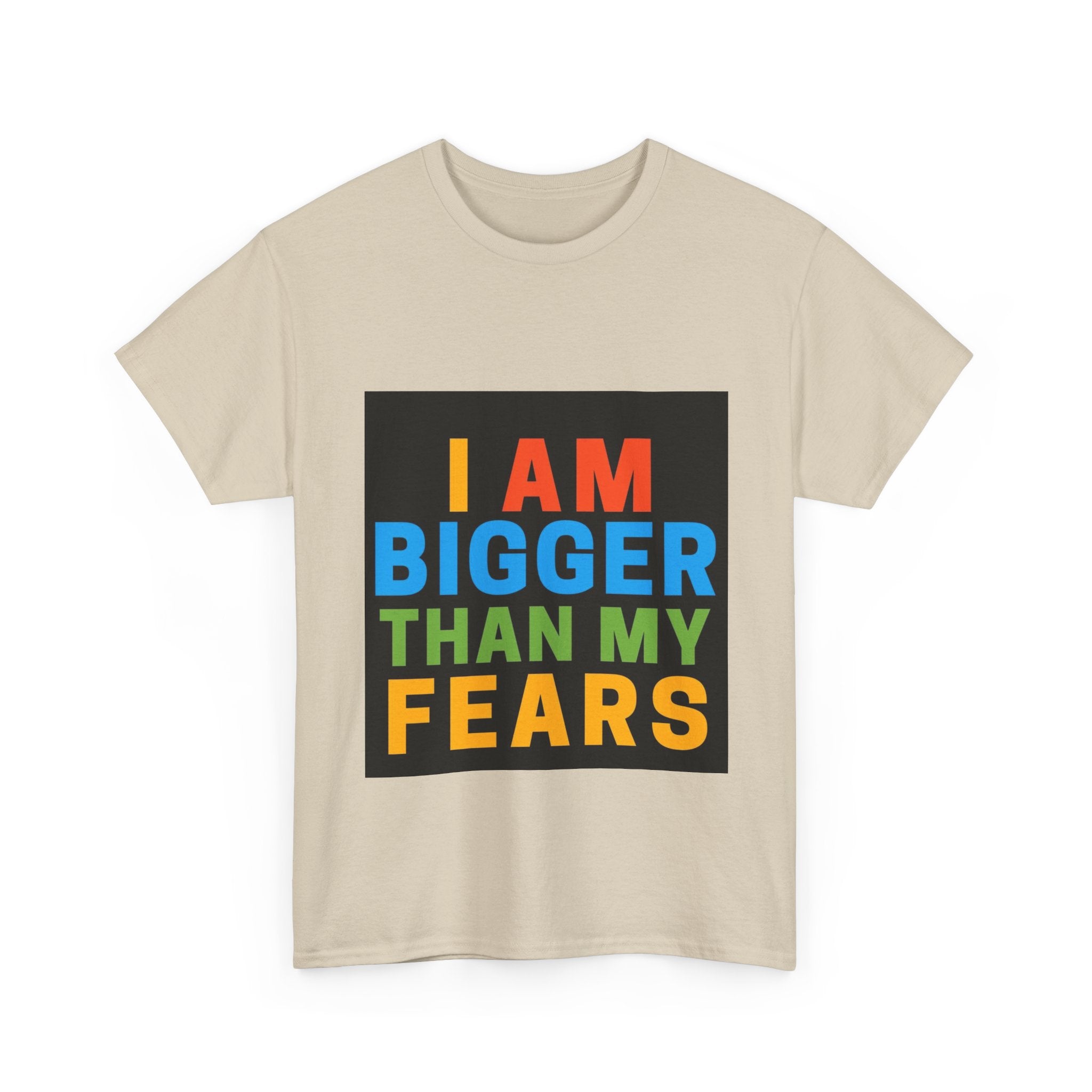 Inspirational Tee – “I Am Bigger Than My Fears” Motivational Cotton T‑Shirt (Everyday Healing)